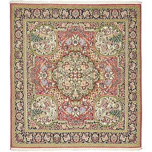 6' 5 x 7' Qom Persian Square Rug