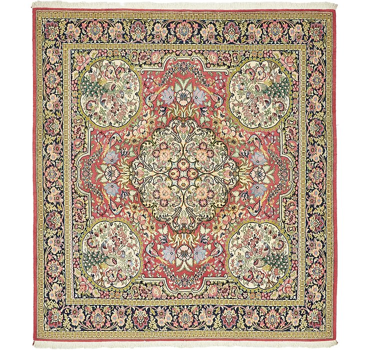 6' 5 x 7' Qom Persian Square Rug