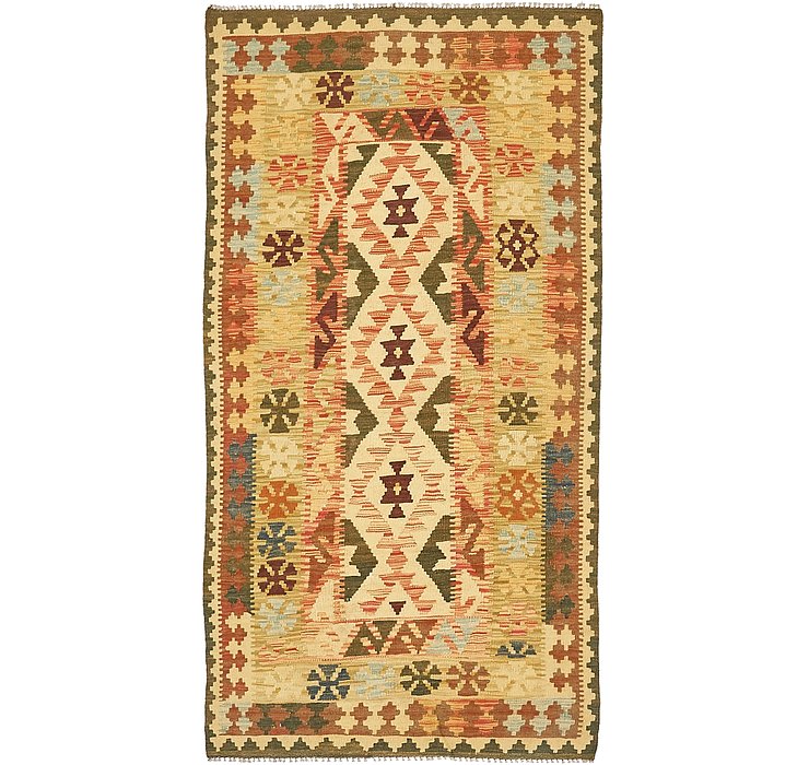 3' 5 x 6' 7 Kilim Maymana Runner Rug