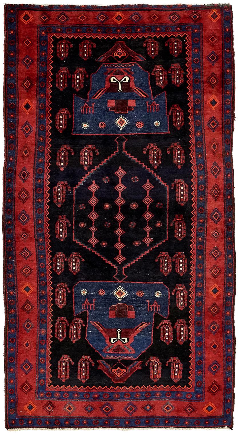 Navy Blue 4' 2 x 8' 4 Sirjan Persian Rug Persian Rugs eSaleRugs