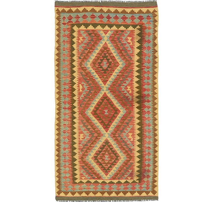 3' 3 x 6' 5 Kilim Maymana Runner Rug