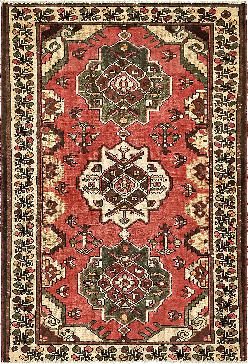 Red 4' 6 x 6' 7 Bakhtiar Persian Rug Persian Rugs eSaleRugs