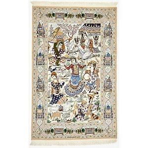 4' 1 x 6' 6 Isfahan Persian Rug