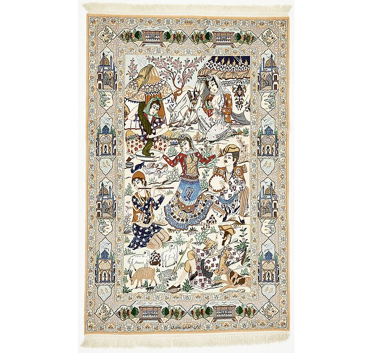 HandKnotted 4' 1 x 6' 6 Isfahan Persian Rug