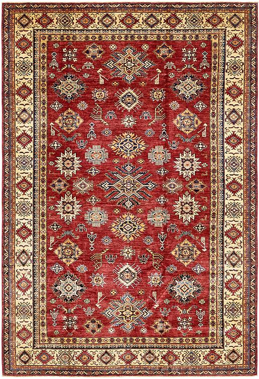 Red 7 X 10 4 Kazak Oriental Rug Rugs Handknotted Main Image Of Rug