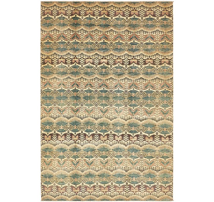 6' 7 x 10' Ikat Oriental Rug