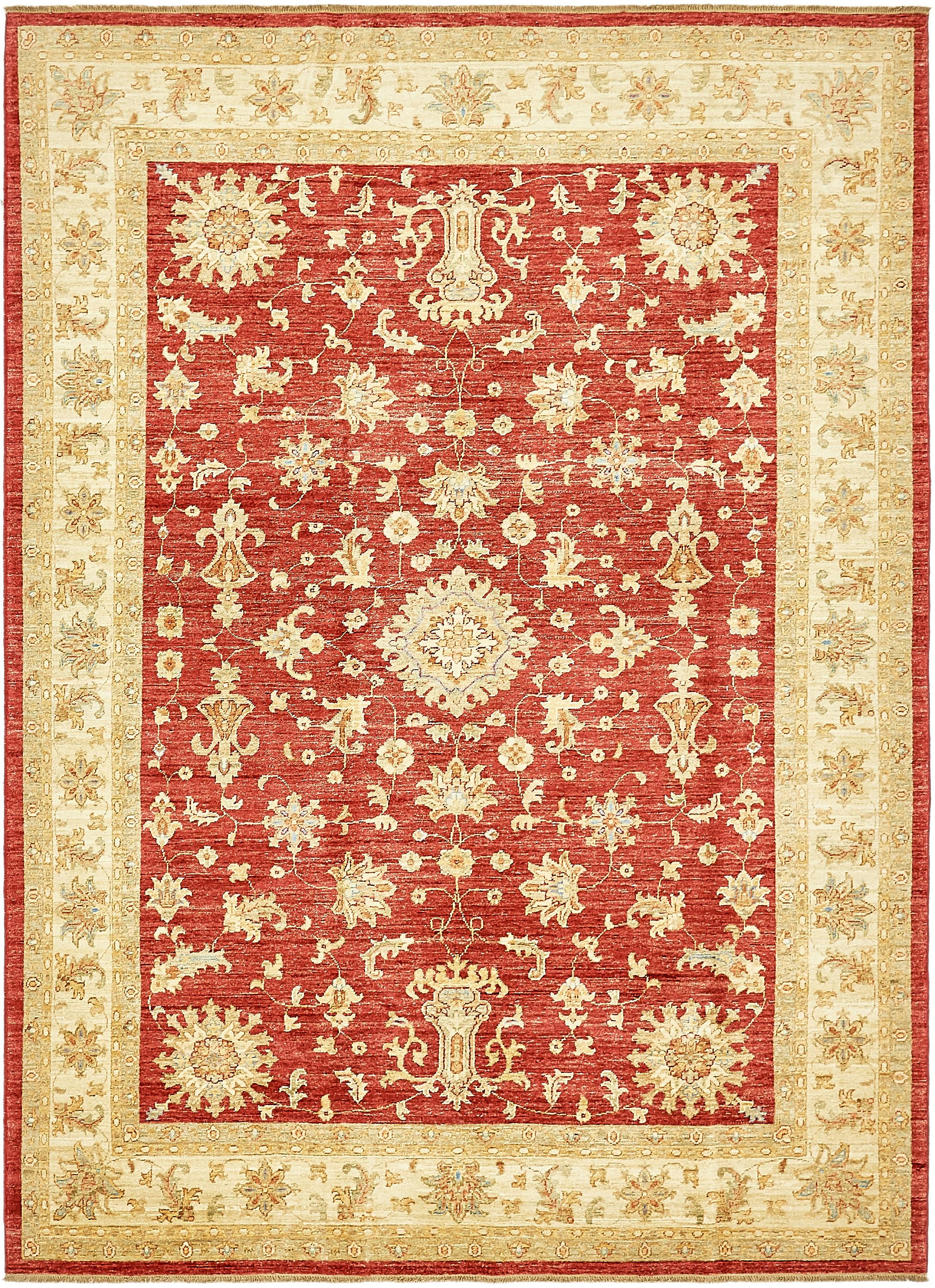 Red 6' 10 x 9' 5 Peshawar Ziegler Oriental Rug eSaleRugs