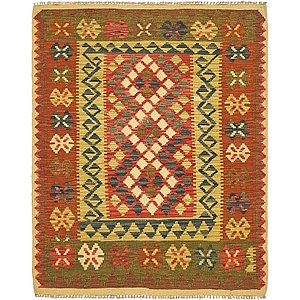 Unique Loom 3' 6 x 4' 4 Kilim Maymana Rug