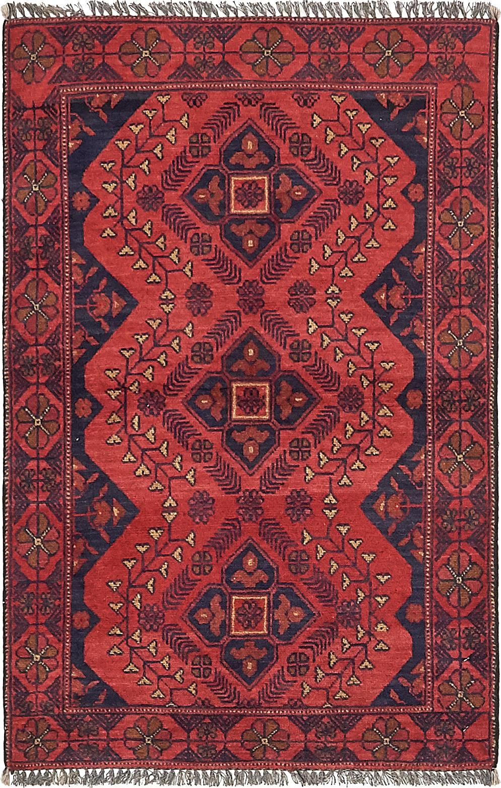 Red 2' 7 x 4' Khal Mohammadi Rug iRugs UK