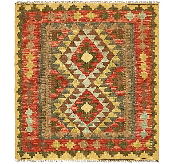 3' 2 x 3' 7 Kilim Maymana Square Rug