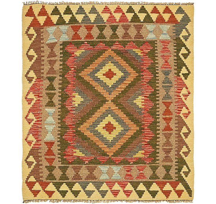 3' 1 x 3' 8 Kilim Maymana Square Rug