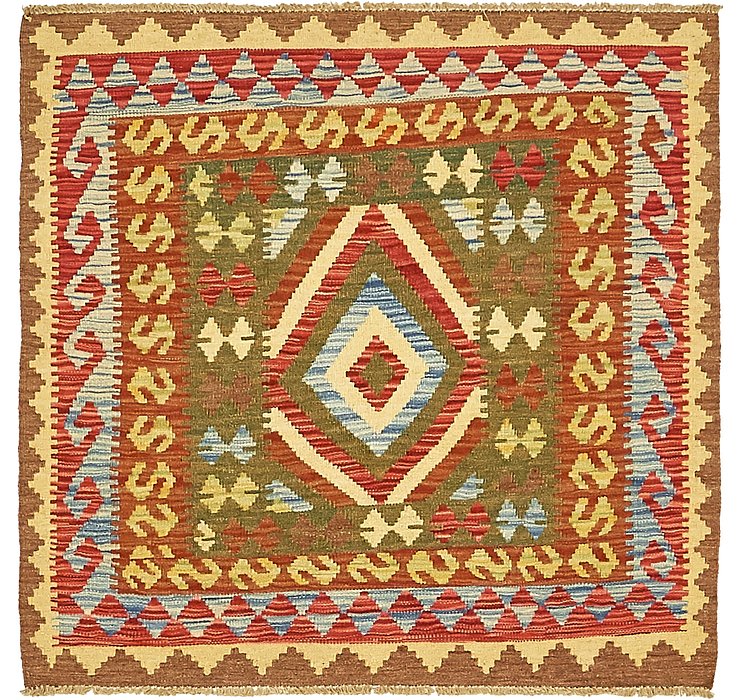 3' 4 x 3' 6 Kilim Maymana Square Rug