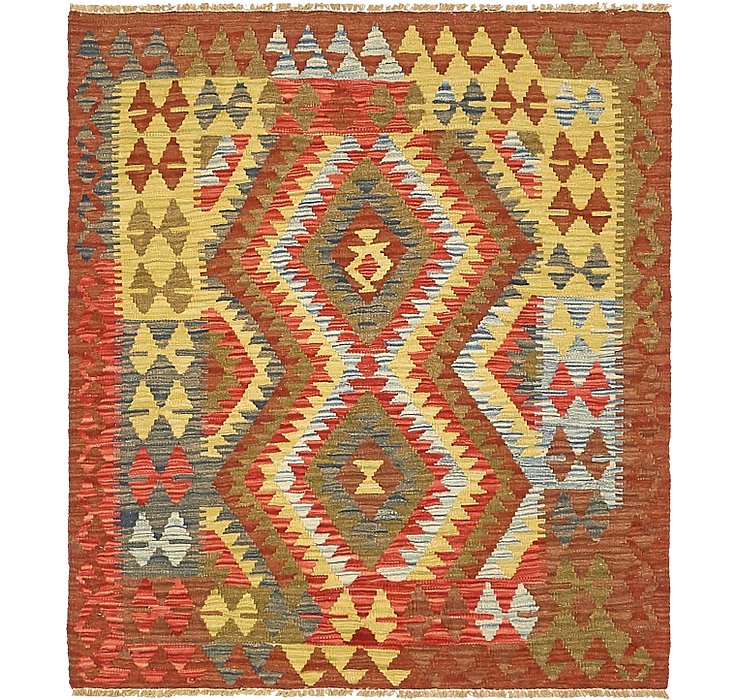 3' 4 x 3' 10 Kilim Maymana Square Rug