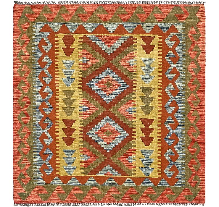 3' 5 x 3' 6 Kilim Maymana Square Rug