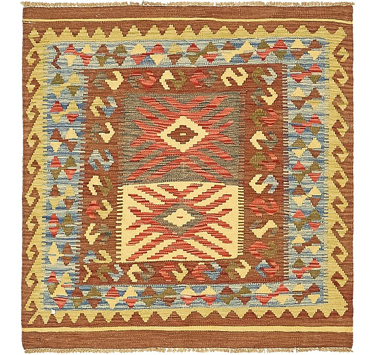 3' 5 x 3' 6 Kilim Maymana Square Rug