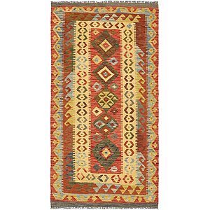 3' 3 x 6' 5 Kilim Maymana Runner Rug