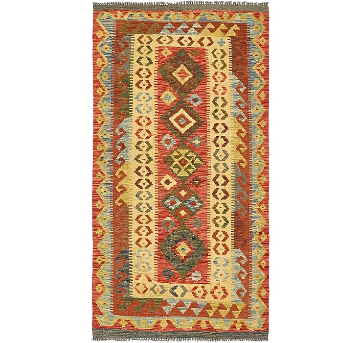 3' 3 x 6' 5 Kilim Maymana Runner Rug