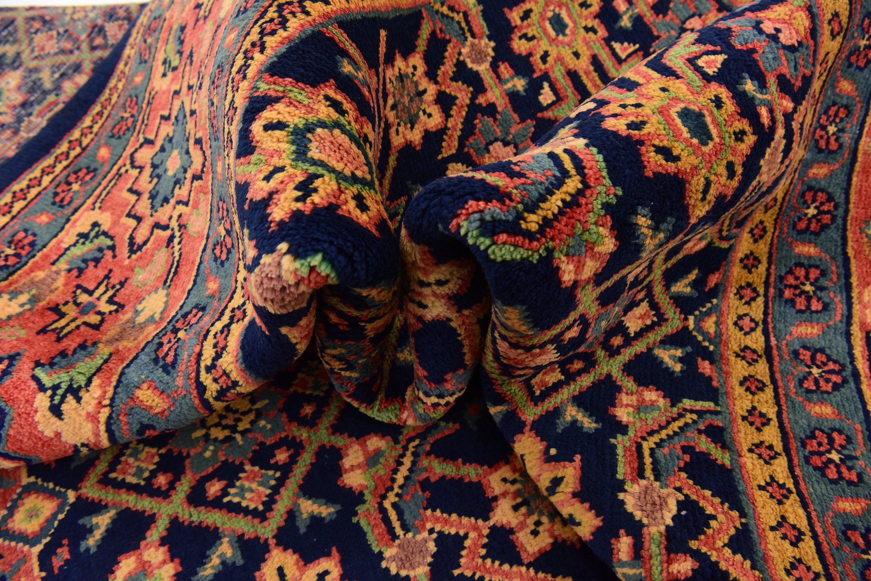 Navy Blue 8' 2 x 11' 3 Mahal Persian Rug Persian Rugs eSaleRugs