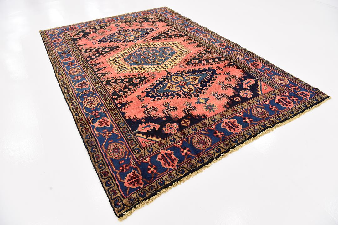 Salmon 6' 6 x 9' 5 Viss Persian Rug iRugs UK