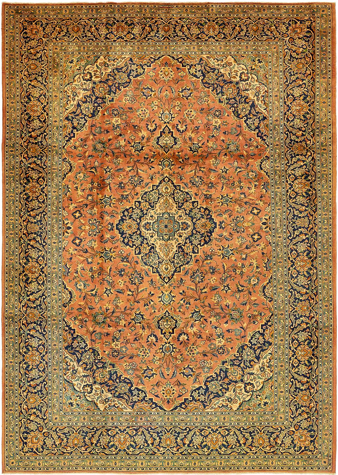 Salmon 9' 10 x 12' 4 Kashan Persian Rug Persian Rugs eSaleRugs