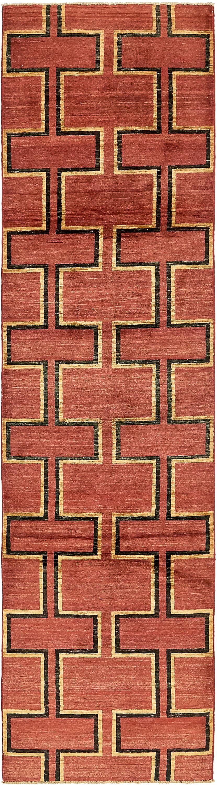 Red 2' 6 x 10' Modern Ziegler Runner Rug eSaleRugs