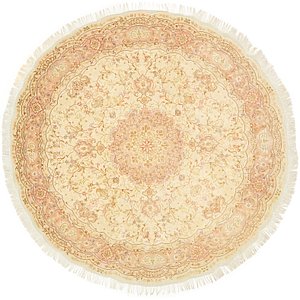 8' x 8' 3 Tabriz Persian Round Rug