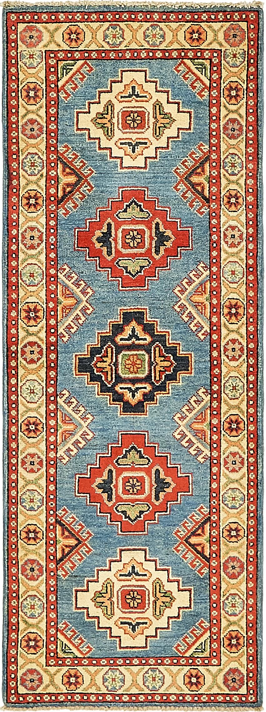 Blue 2' 2 x 6' Kazak Oriental Runner Rug eSaleRugs