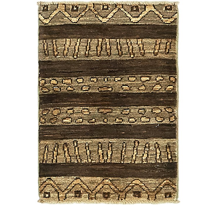 HandKnotted 1' 5 x 2' Modern Ziegler Rug