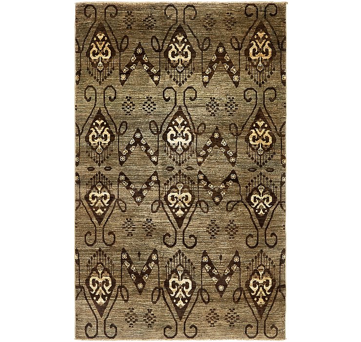 4' 6 x 7' Ikat Oriental Rug