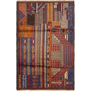 HandKnotted 3' x 4' 8 Balouch Persian Rug