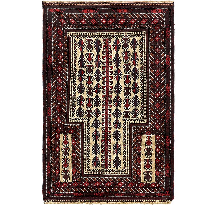 3' x 4' 7 Balouch Persian Rug