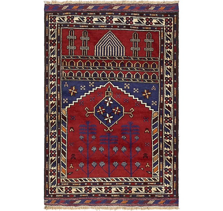 3' x 4' 9 Balouch Persian Rug