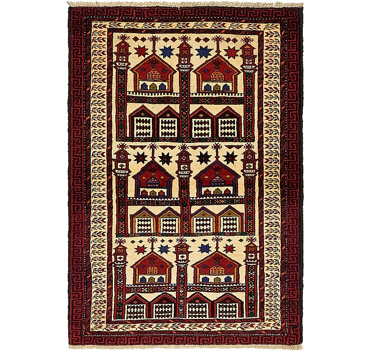 3' 3 x 4' 8 Balouch Persian Rug