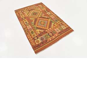 Unique Loom 3' 4 x 5' 3 Kilim Waziri Rug