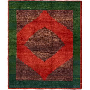 6' 7 x 8' Shiraz-Gabbeh Persian Rug