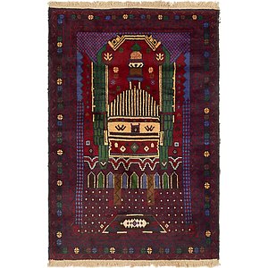 HandKnotted 3' x 4' 9 Balouch Persian Rug