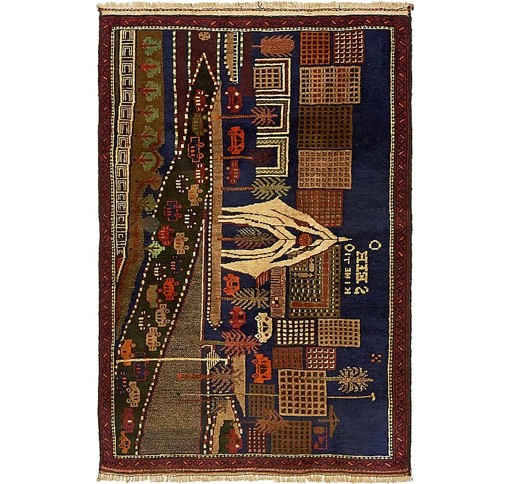 3' x 4' 7 Balouch Persian Rug