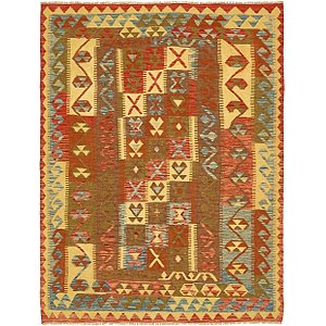 Unique Loom 4' 10 x 6' 8 Kilim Maymana Rug