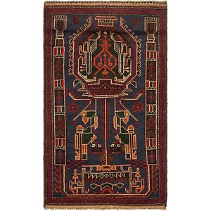 HandKnotted 2' 10 x 4' 10 Balouch Persian Rug