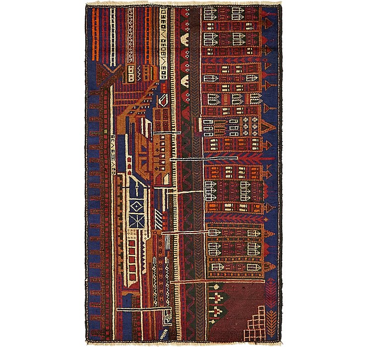 2' 9 x 4' 10 Balouch Persian Rug