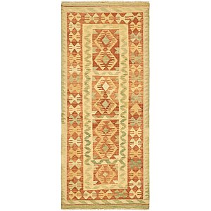 2' 9 x 6' 8 Kilim Maymana Runner Rug
