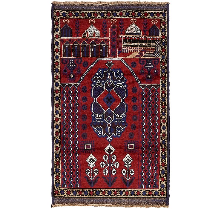 3' x 5' 3 Balouch Persian Rug