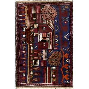 Unique Loom 3' x 4' 8 Balouch Persian Rug