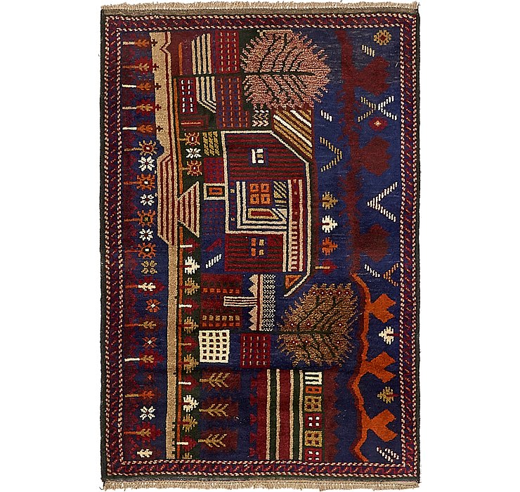 3' x 4' 8 Balouch Persian Rug