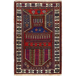 3' 2 x 4' 9 Balouch Persian Rug
