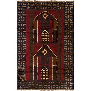 3' x 4' 7 Balouch Persian Rug