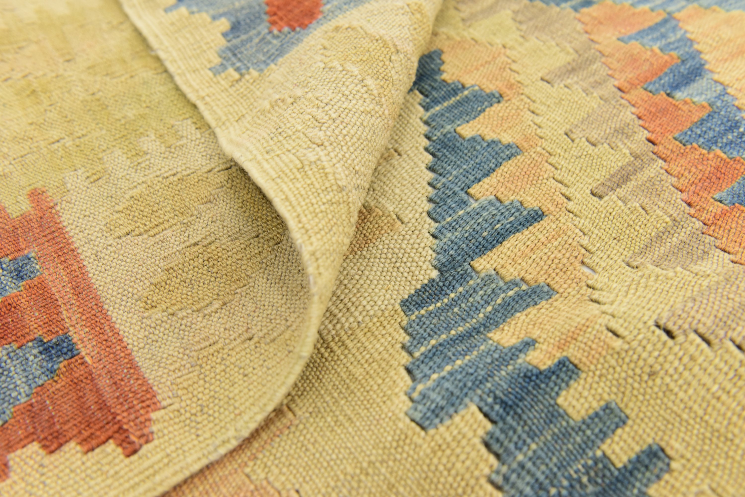 Cream 8' 6 x 9' 7 Kilim Maymana Rug Area Rugs eSaleRugs