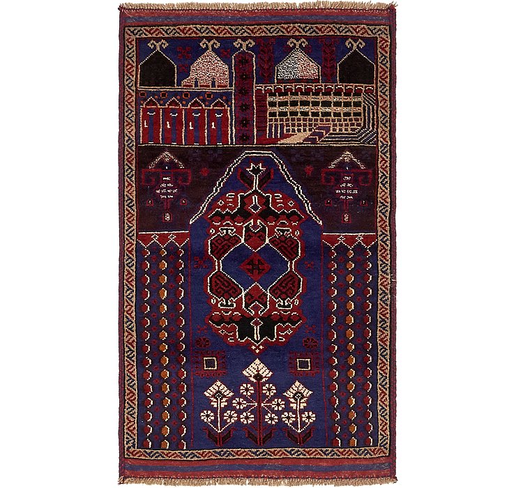 3' x 5' 2 Balouch Persian Rug