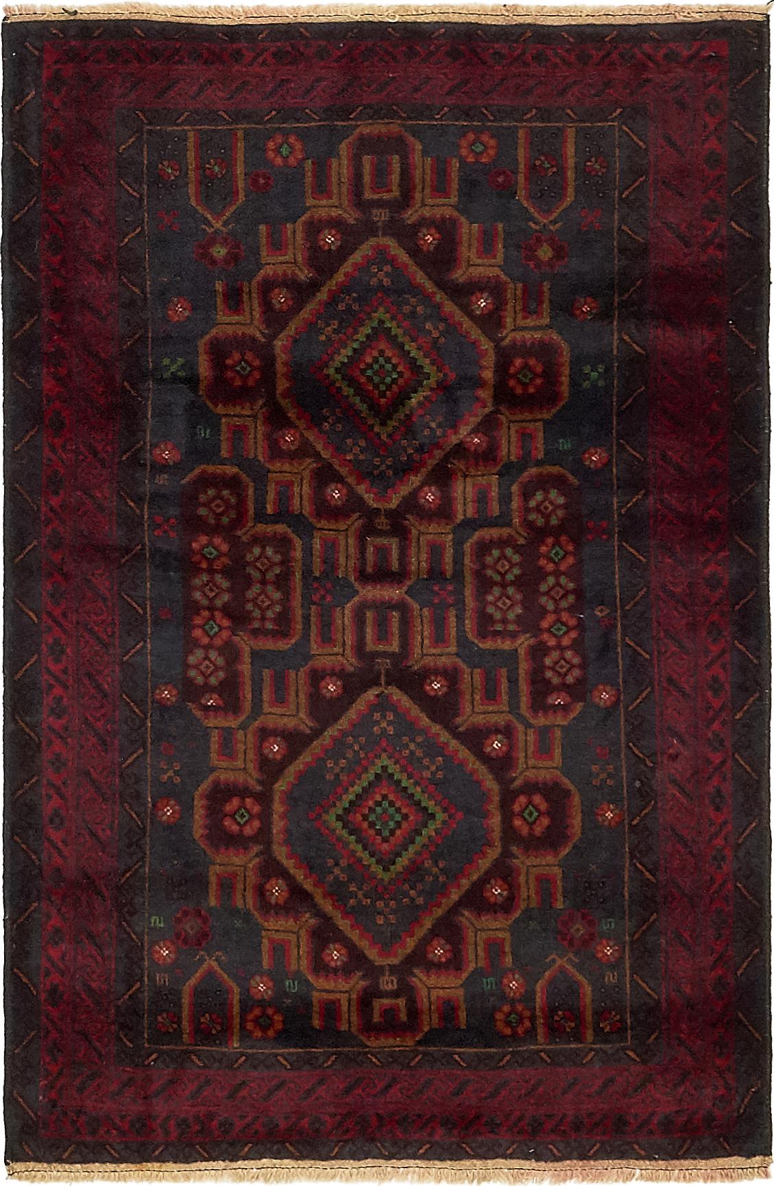 Navy Blue 3' x 4' 8 Balouch Persian Rug eSaleRugs