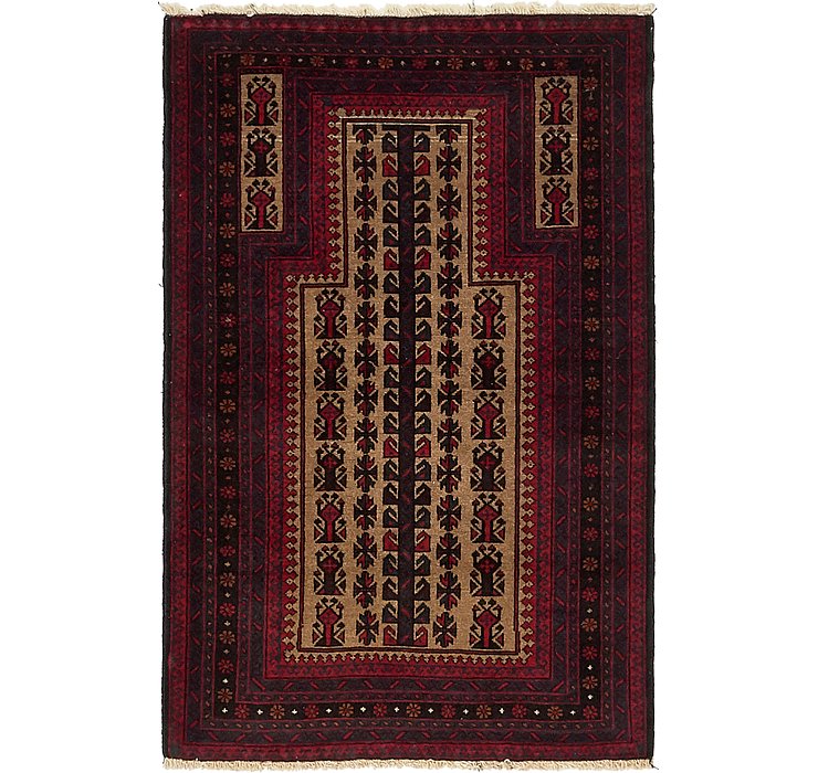 3' x 4' 9 Balouch Persian Rug
